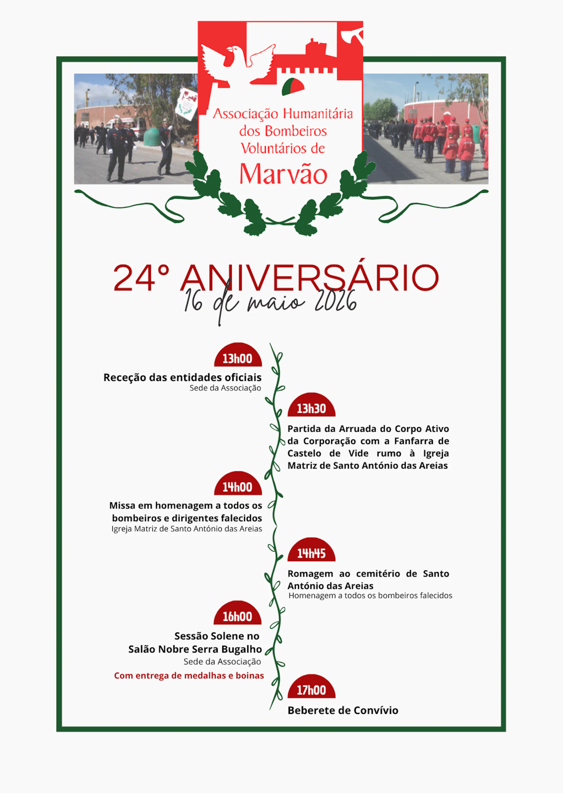 Comemorações do 24º aniversário dos Bombeiros Voluntários de Marvão